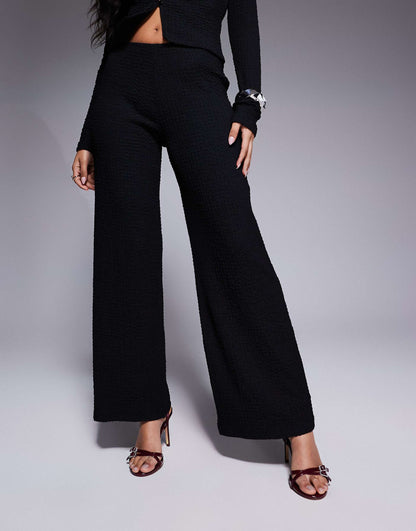 Co-Ord Textured Wide Leg Trouser