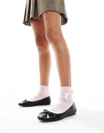 Ballet Flats With Bow Detail