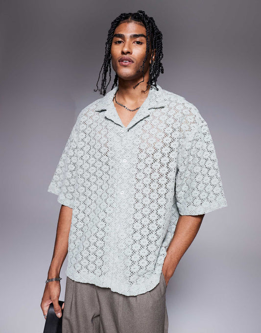 Premium Boxy Oversized Crochet Shirt