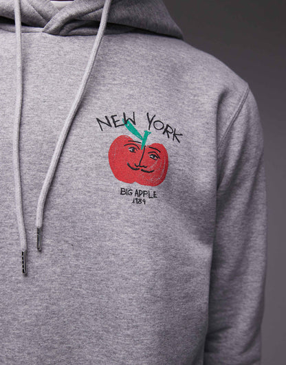 New York Big Apple Print Hoodie