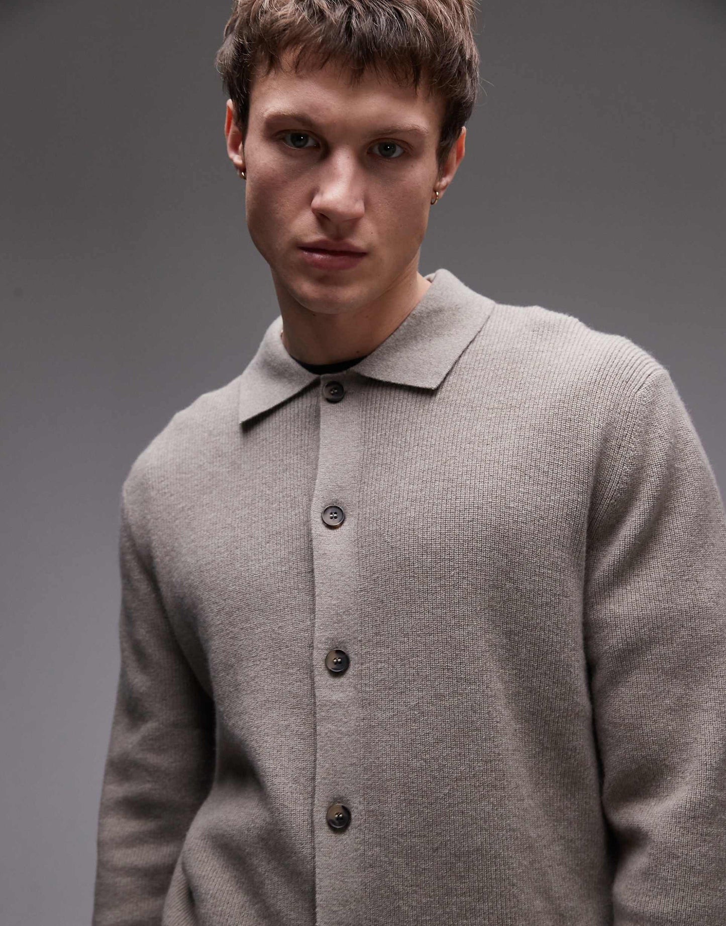 Knitted Polo Cardigan