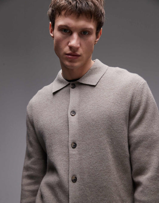 Knitted Polo Cardigan