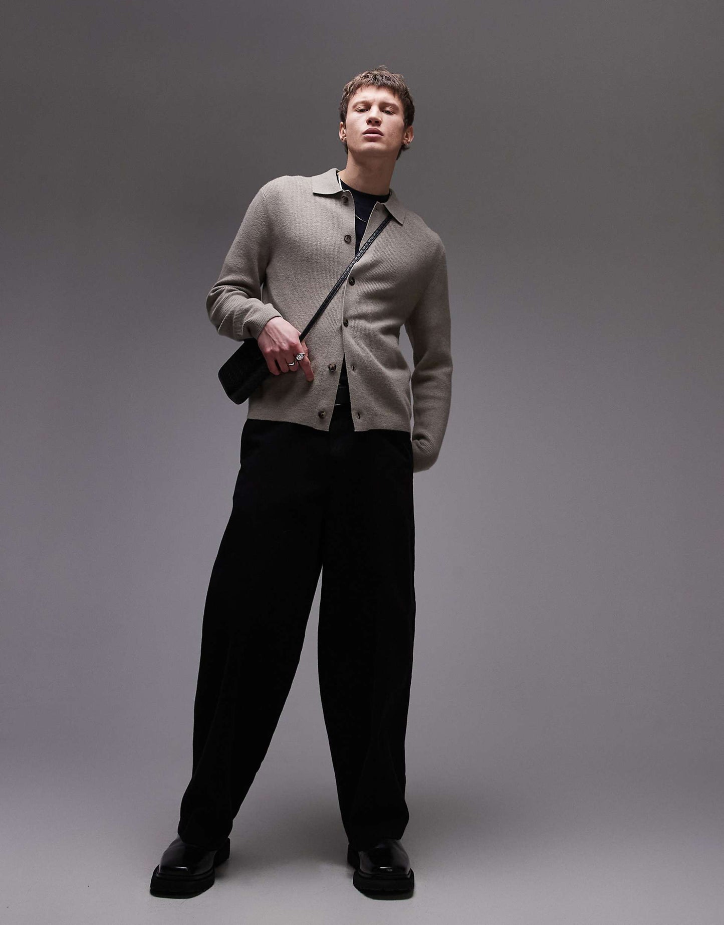 Knitted Polo Cardigan