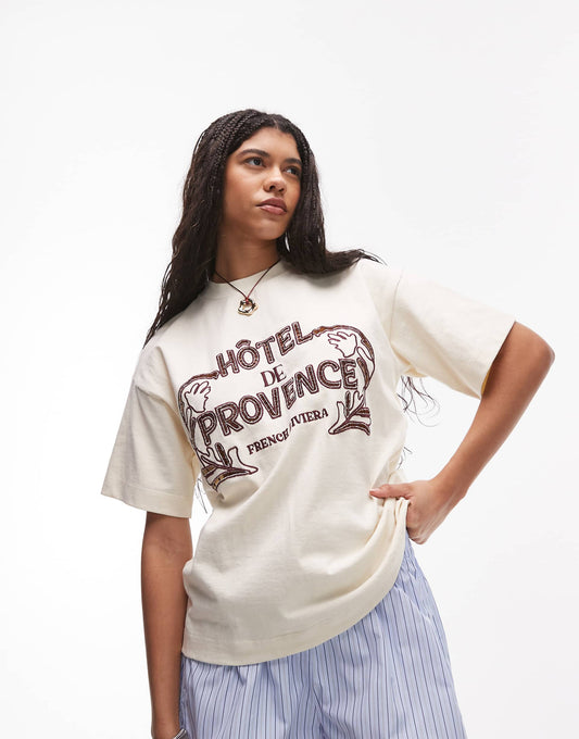 Cutwork Hotel De Provence Oversized Tee