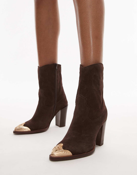 New-Americana Heeled Western Ankle Boots