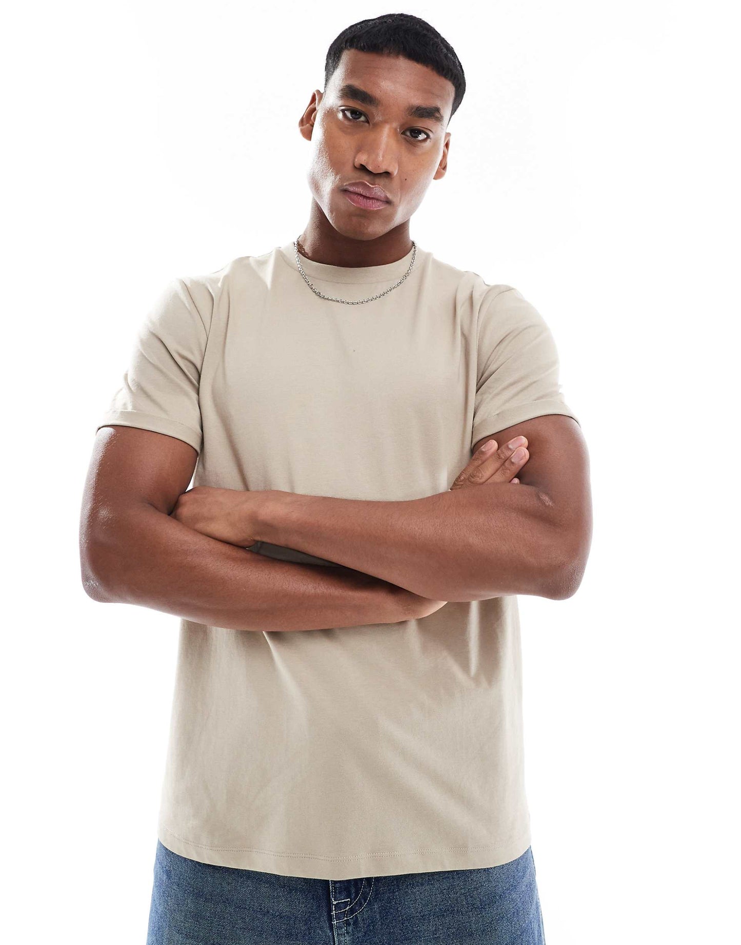 Essential Crew Neck T-Shirt With Roll Sleeve