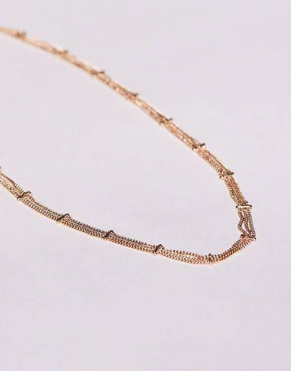 Curve Choker Necklace With Fine Chain And Dash Detail