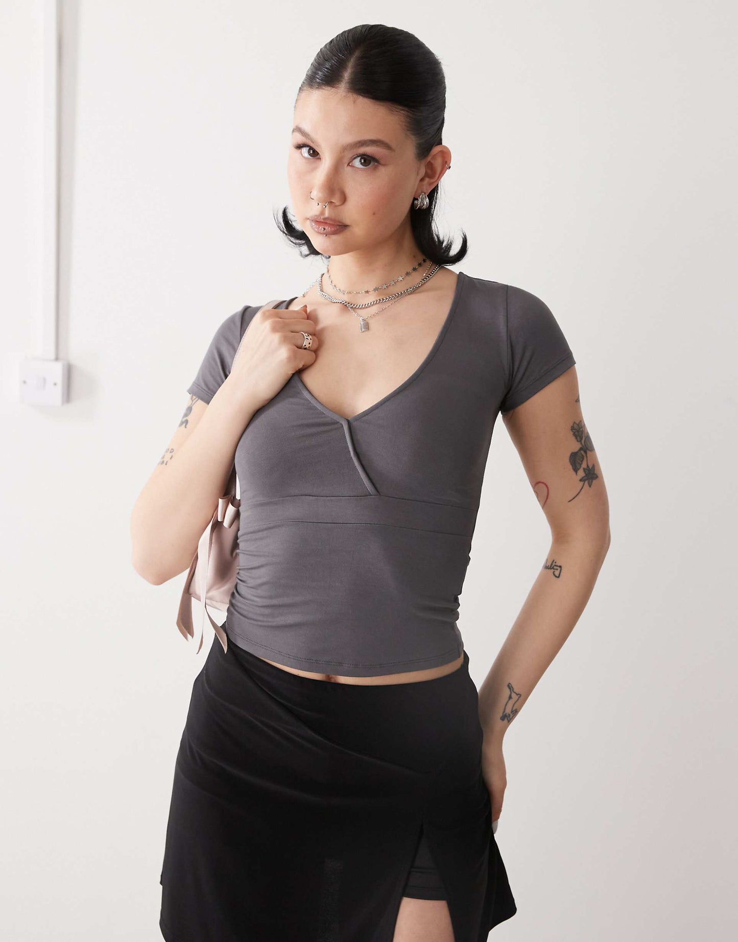 Machiko Plunge Front Wrap Top