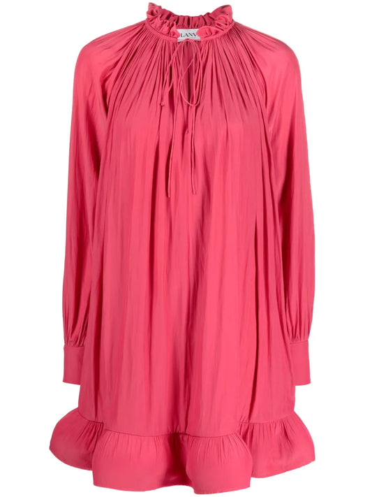 Ruffled Pleated Mini Dress