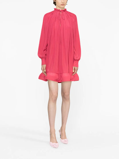 Ruffled Pleated Mini Dress