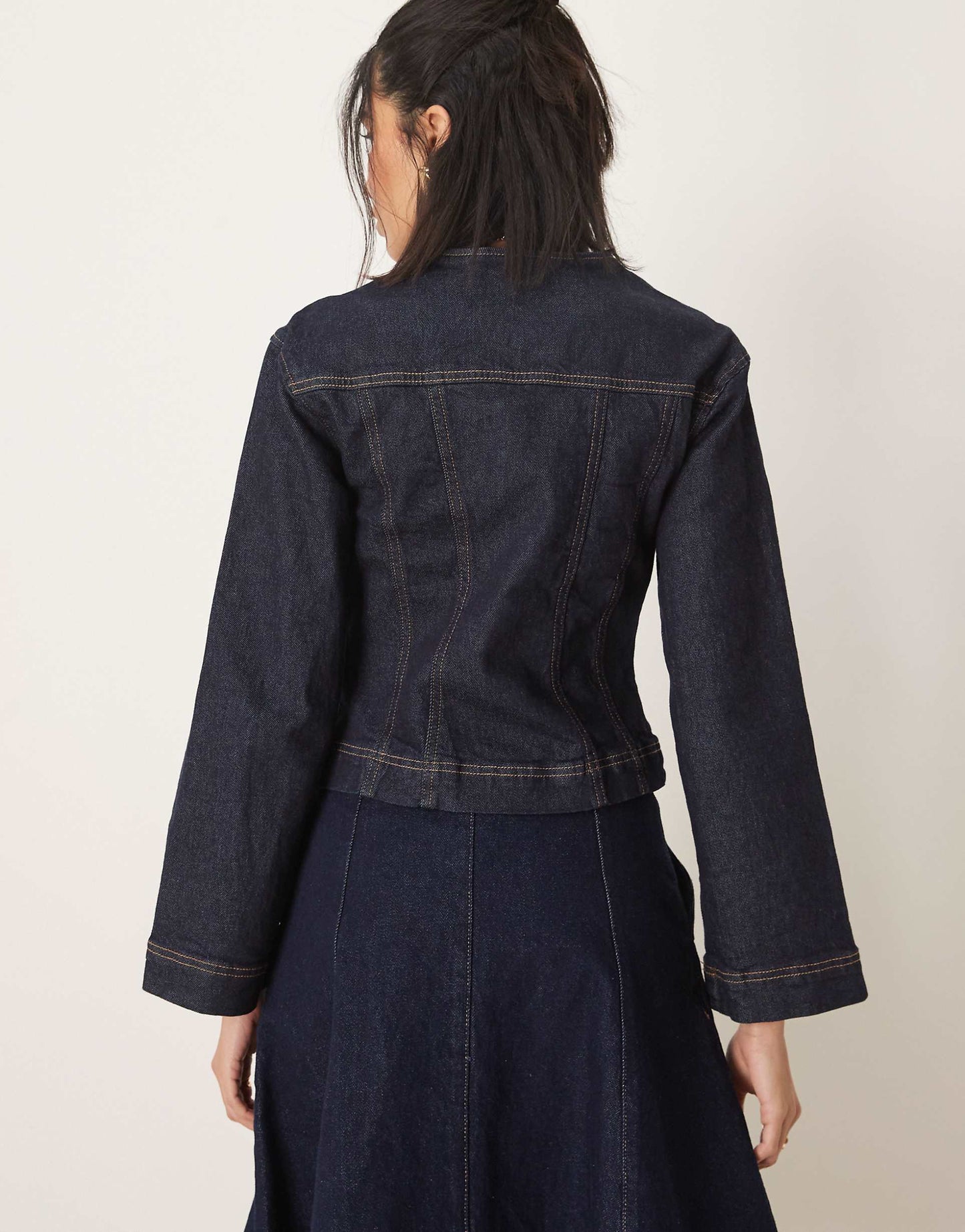 Co-Ord Strech Denim Jacket With Cinch Waist