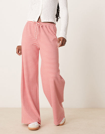 Supersoft Jersey Wide Leg Trousers With Drawstring Waist