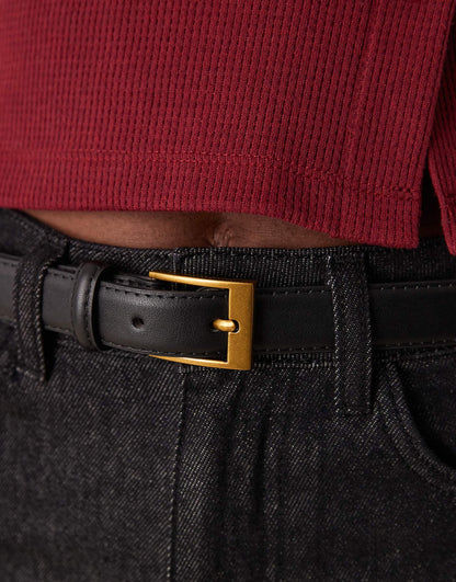 Slim Gold Buckle Belt