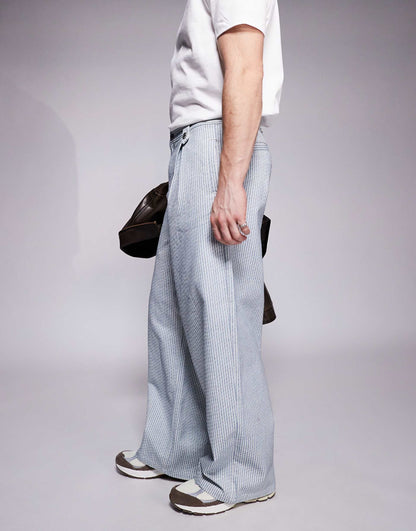 Premium Pleated Pinstripe Trouser