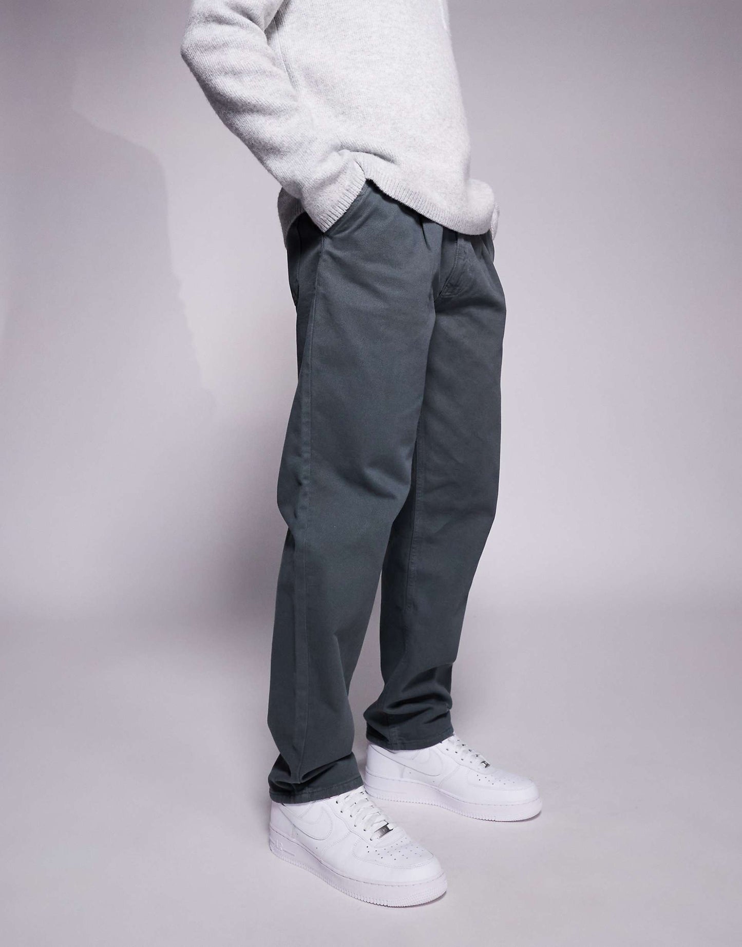 Straight Fit Chinos With Pleats