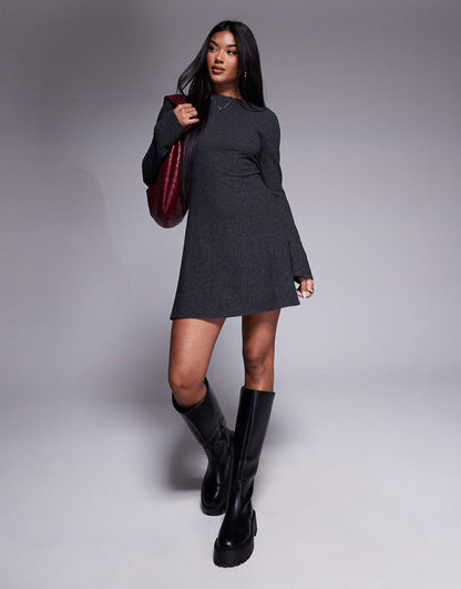 Supersoft Long Sleeve Mini Swing Dress