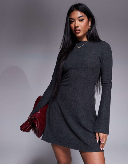 Supersoft Long Sleeve Mini Swing Dress