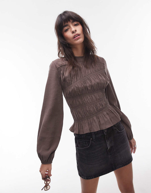 Asymmetric Shirred Top