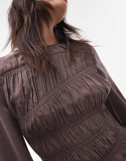 Asymmetric Shirred Top