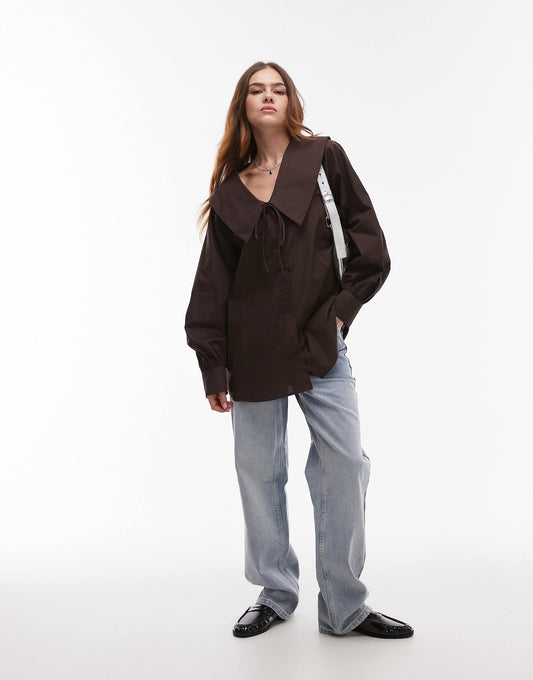 Poplin Femme Collar Shirt