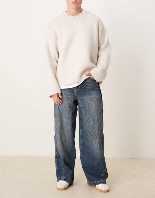 Super Baggy Jeans With Side Seam Detail