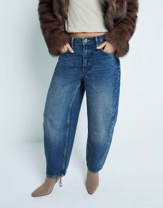 Petite Barrel Seamed Jeans