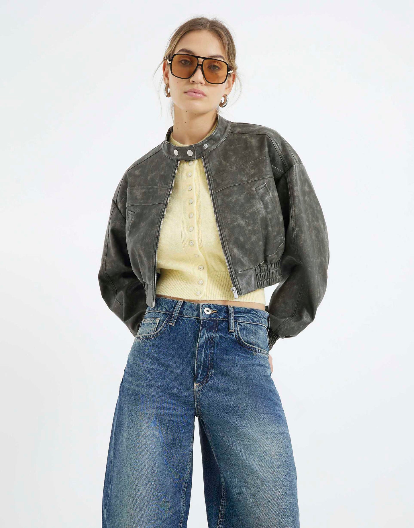 Denim Seamed Barrel Jeans