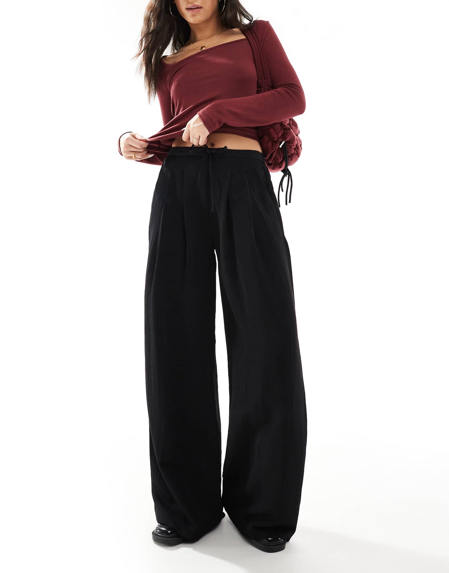 Wide Leg Tie Waist Trouser