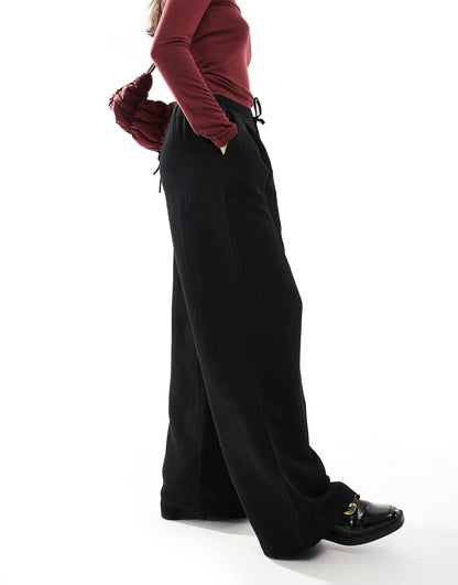 Wide Leg Tie Waist Trouser