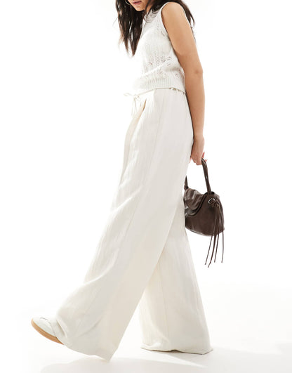 Wide Leg Tie Waist Trouser