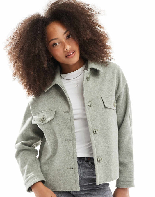 Wool Look Trucker Jacket