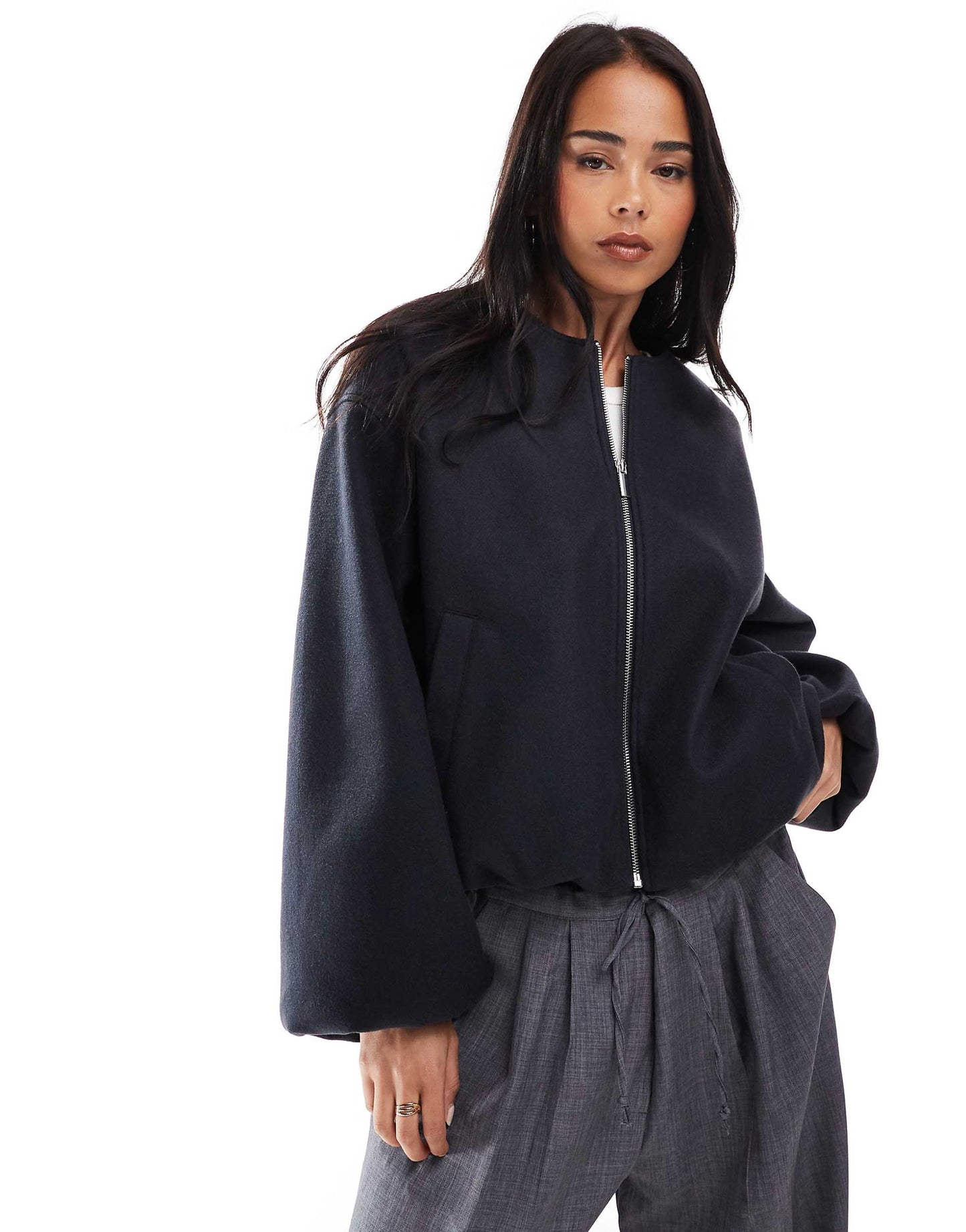 Brushed Bomber Jacket