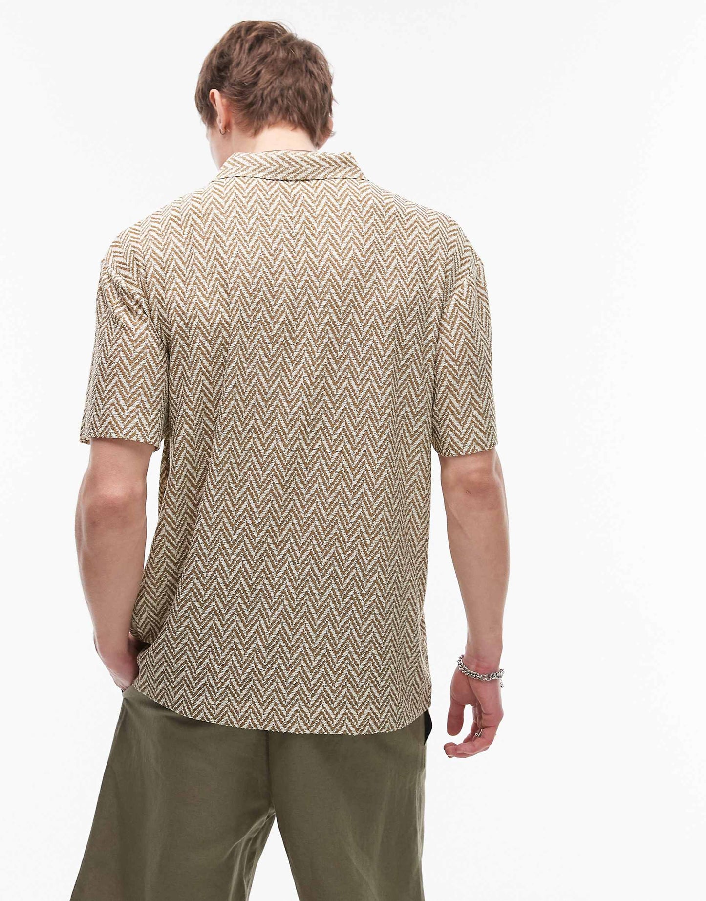 Oversized Fit Polo With Design Jacquard