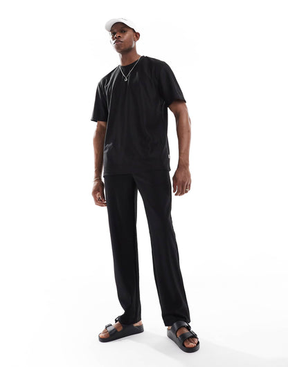 Plisse Loose Trousers Co-Ord