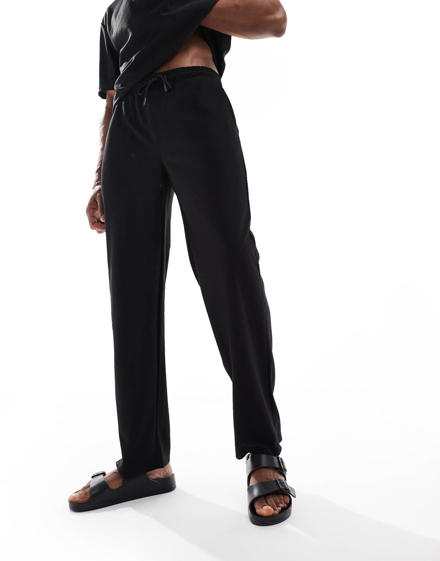 Plisse Loose Trousers Co-Ord