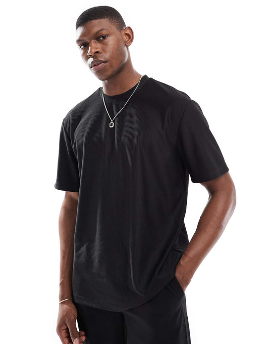 Plisse Relaxed T-Shirt Co-Ord