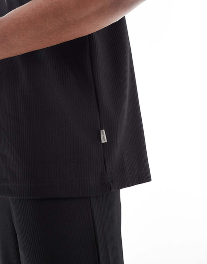 Plisse Relaxed T-Shirt Co-Ord