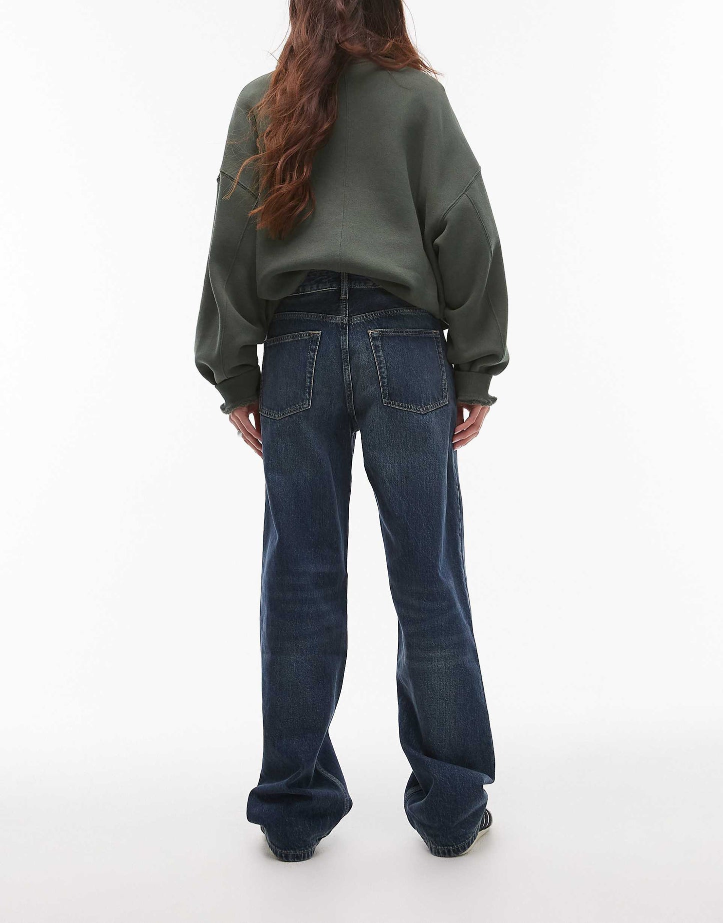 Mid Rise Straight Jeans