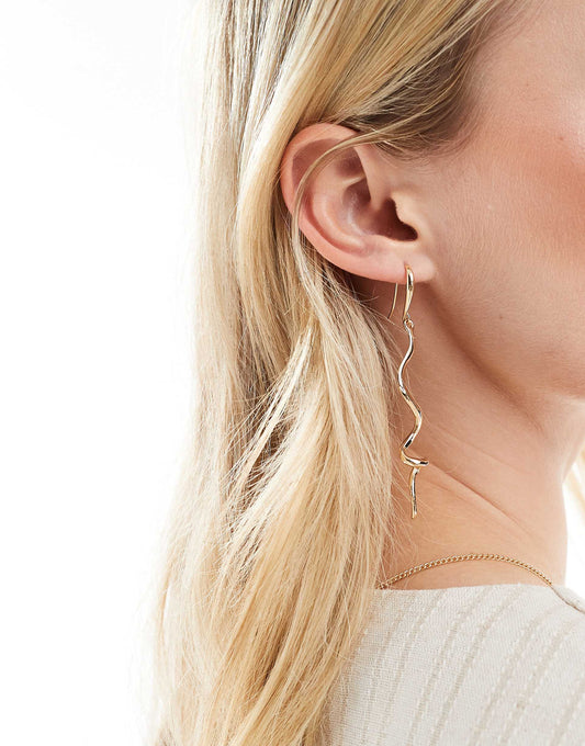 Drop Earrings With Squiggle Detail