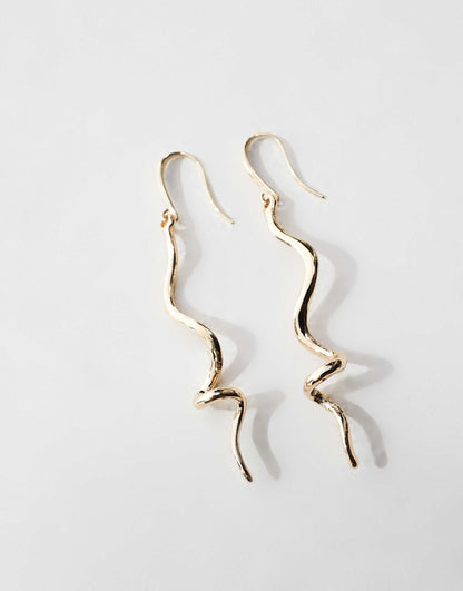 Drop Earrings With Squiggle Detail