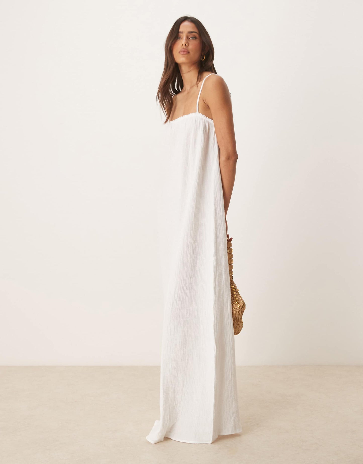 Cheesecloth Sleeveless Maxi Dress