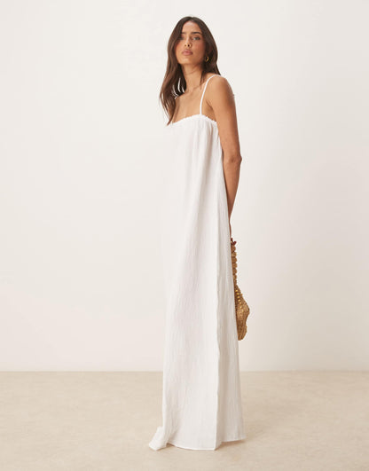 Cheesecloth Sleeveless Maxi Dress