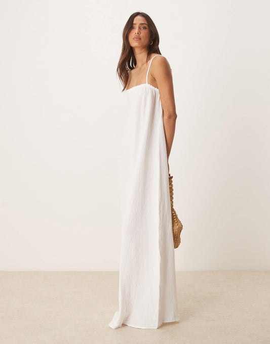 Cheesecloth Sleeveless Maxi Dress