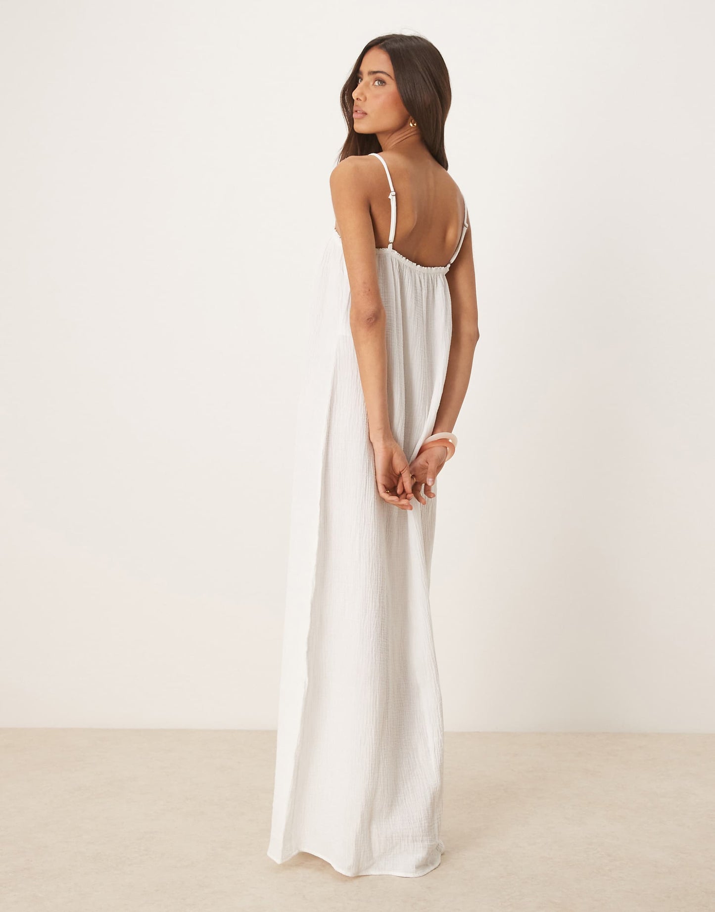 Cheesecloth Sleeveless Maxi Dress