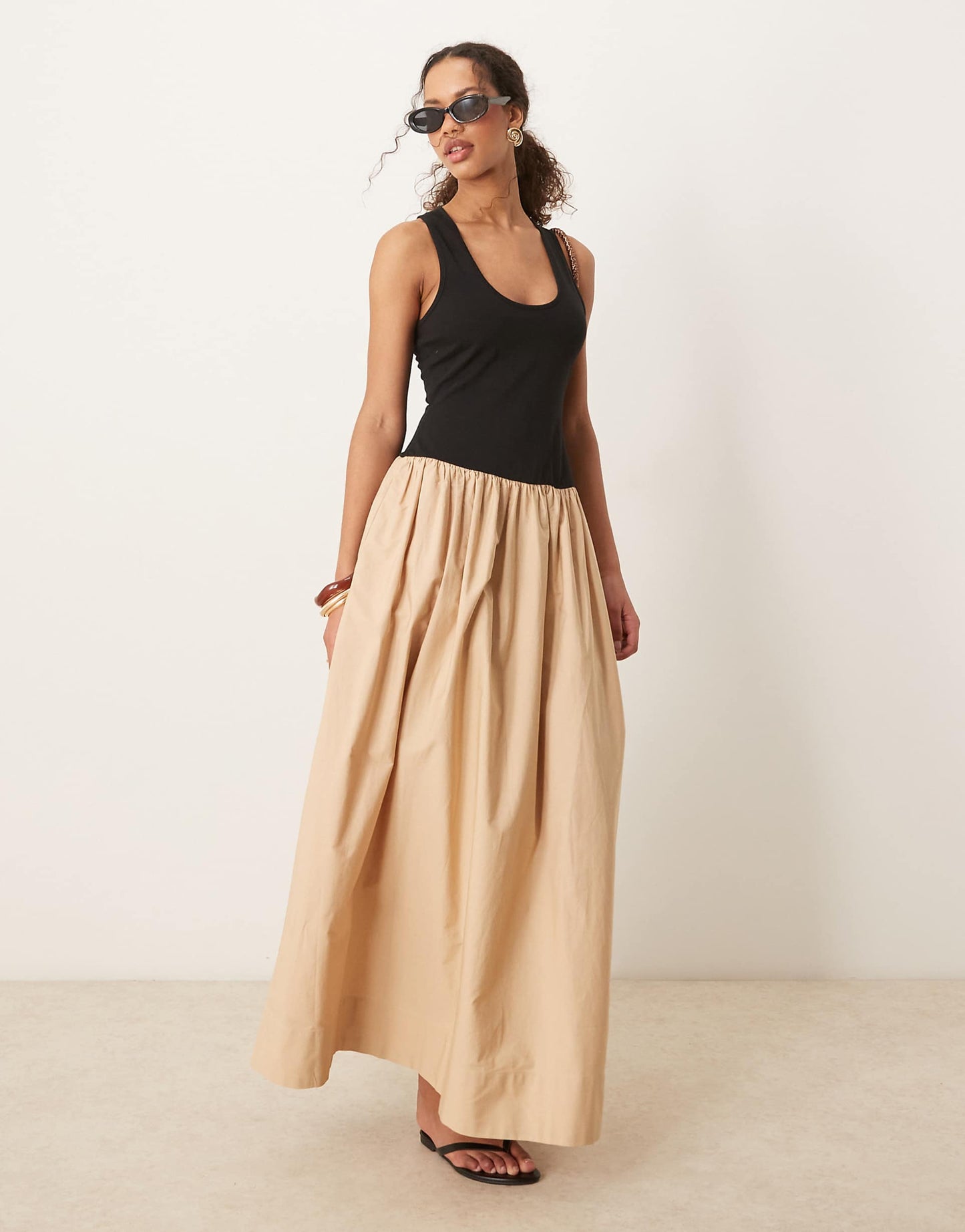 Scoop Neck Hybrid Maxi Dress