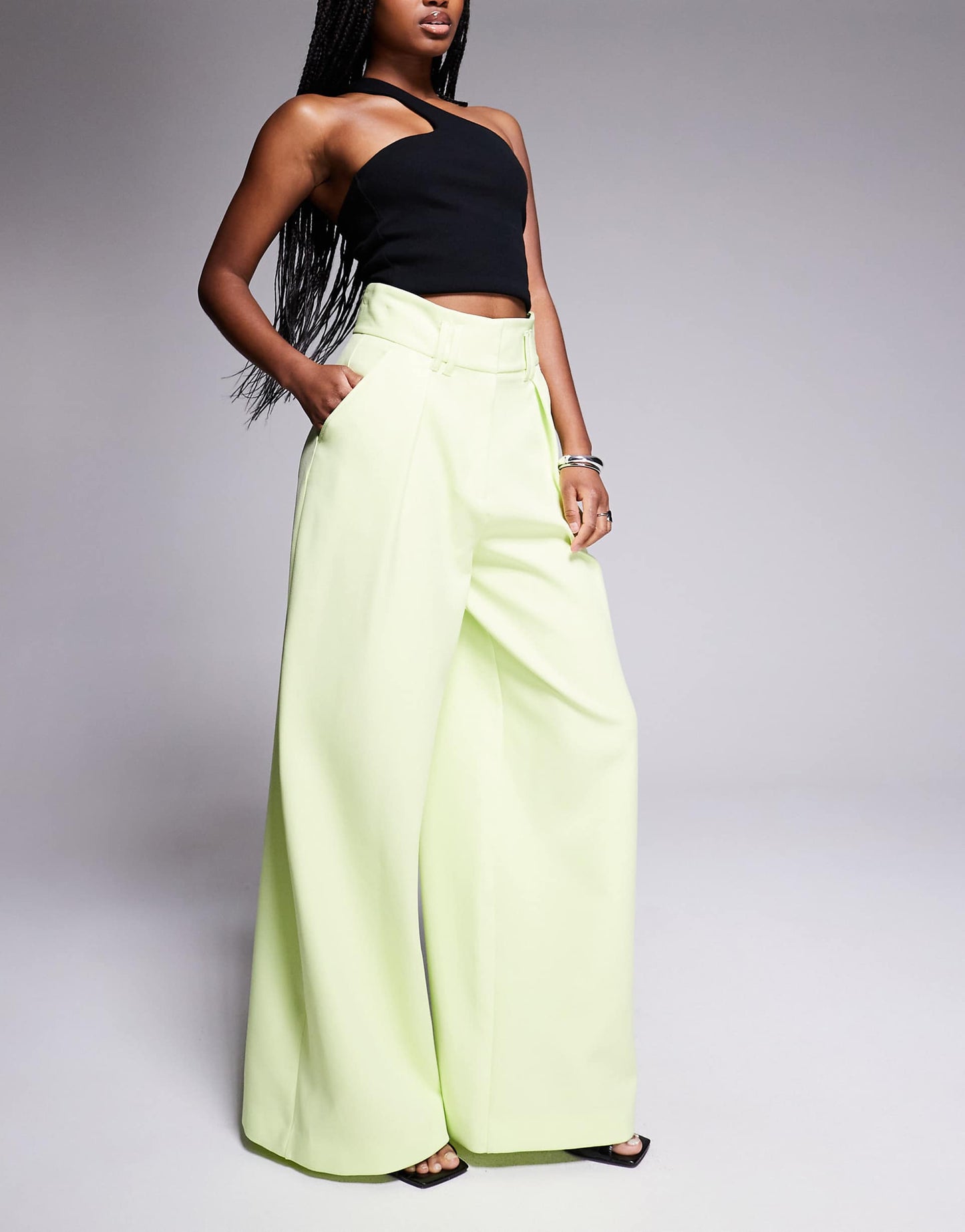 High Waisted Wide Leg Trousers