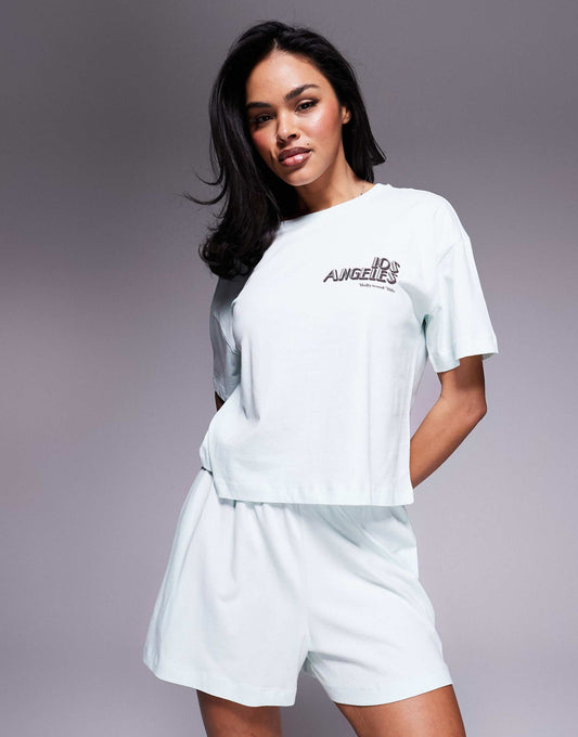 Mint Jersey Tee And Short Set
