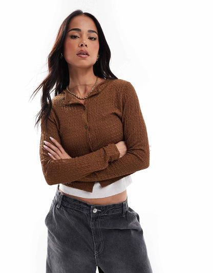 Bubble Knit Jersey Cardigan