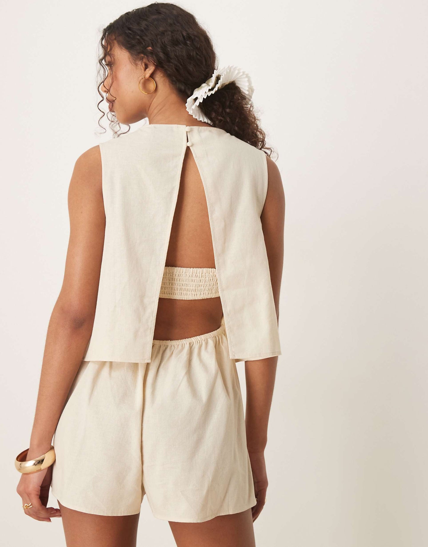 Double Layer Playsuit With Open Back
