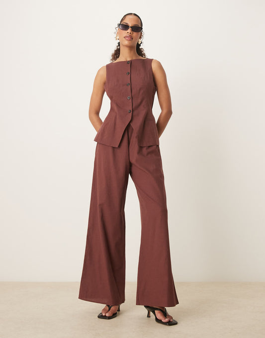 Button Down Waistcoat Jumpsuit